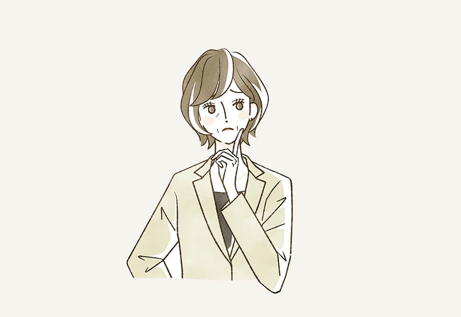 首をかしげて悩む女性のイラスト4